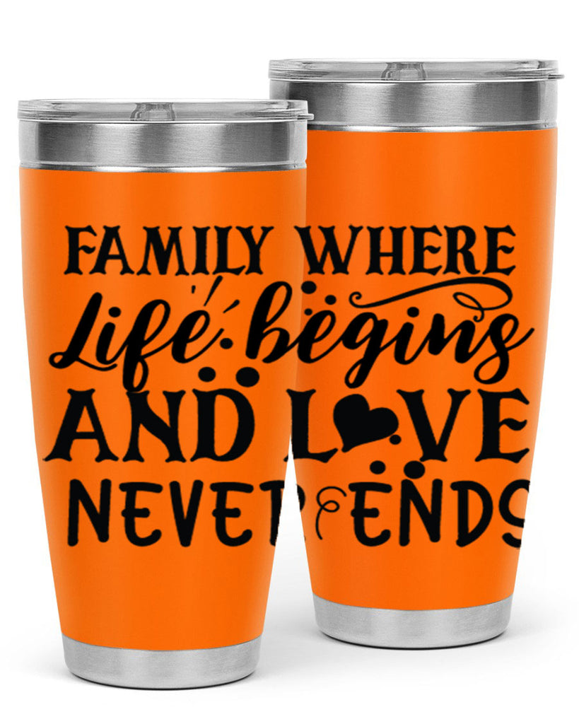 family where life begins and love never ends 33#- family- Tumbler