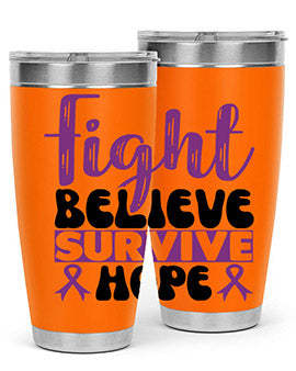 fight believe survive hope 141#- alzheimers- Tumbler