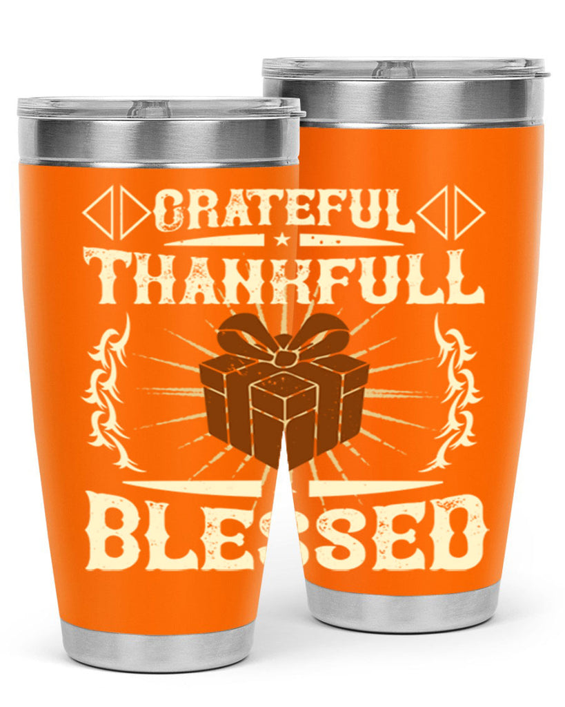 grateful thankfull blessed 40#- thanksgiving- Tumbler