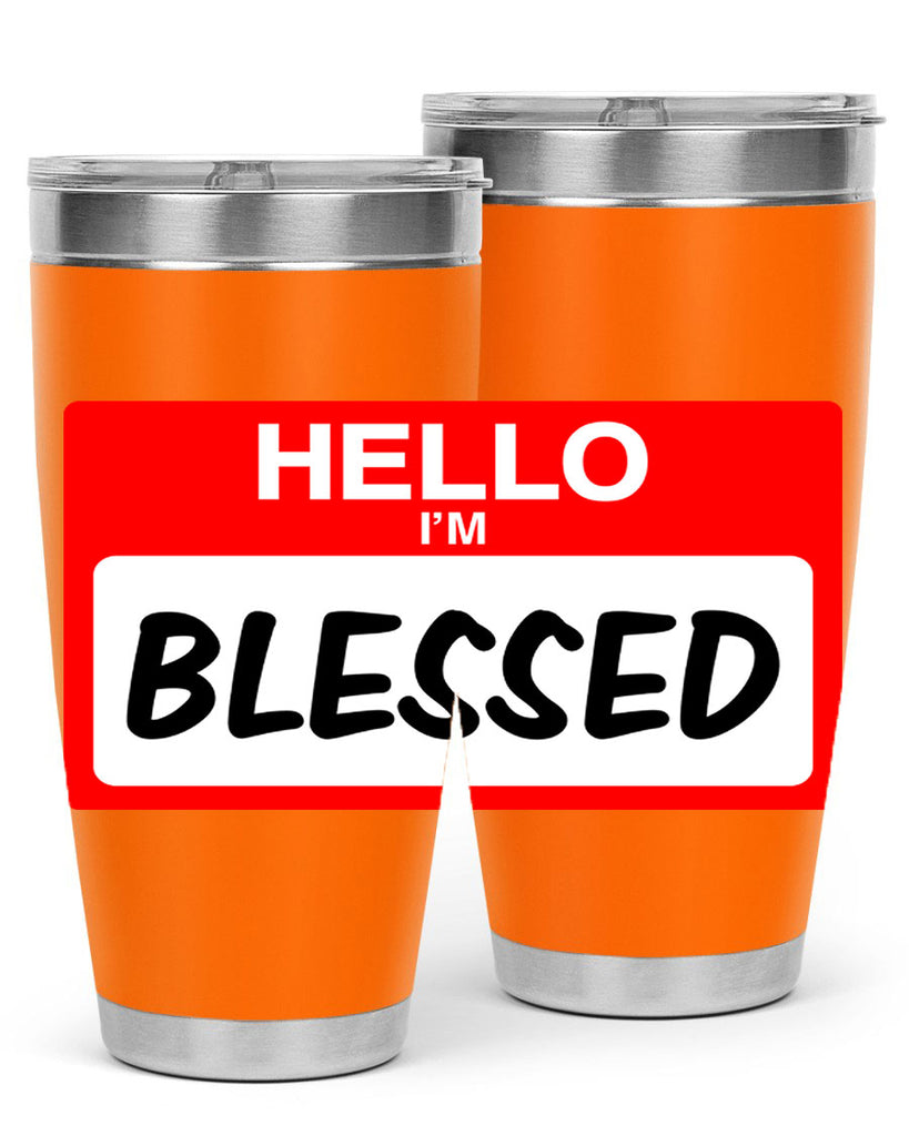 hello im blessed 133#- black words phrases- Cotton Tank