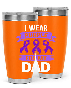 i wear purple for dad 169#- alzheimers- Tumbler