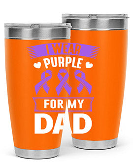 i wear purple for dad 170#- alzheimers- Tumbler