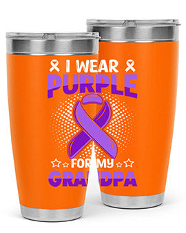 i wear purple for grandpa 172#- alzheimers- Tumbler