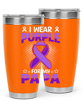 i wear purple for papa 175#- alzheimers- Tumbler