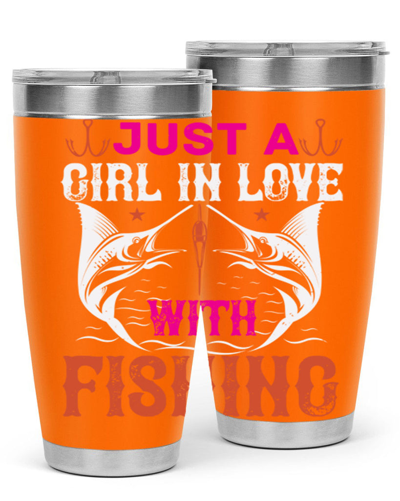 just a girl in love with fishing 73#- fishing- Tumbler