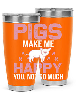 pigs make me happy Style 35#- pig- Tumbler