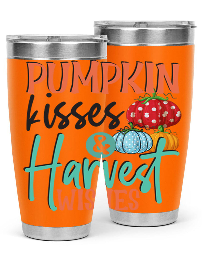 pumpkin kisses harvest wishes 526#- fall- Tumbler