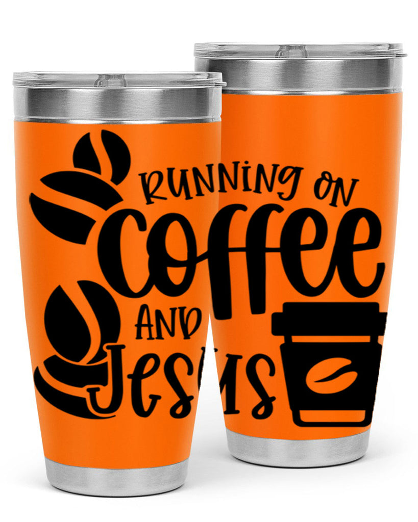 running on coffee and jesus 38#- coffee- Tumbler