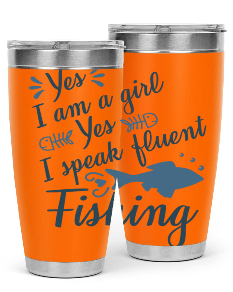 yes i am a girl 9#- fishing- Tumbler