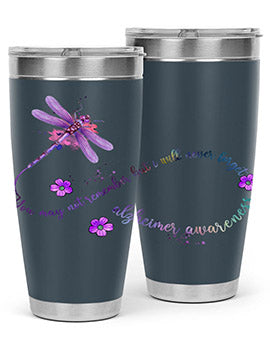 Alzheimer Awareness Dragonfly Remember 1#- alzheimers- Tumbler