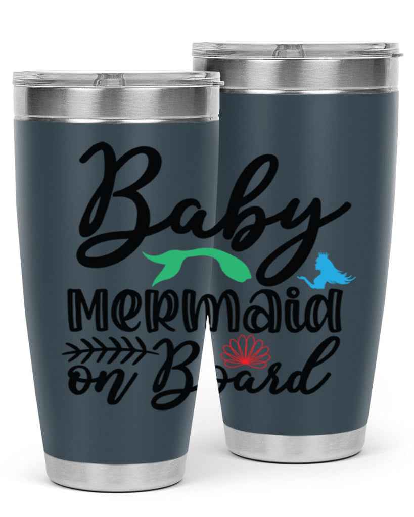 Baby Mermaid on Board 38#- mermaid- Tumbler