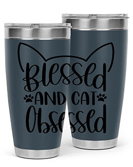 Blessed And Cat Obsessed Style 79#- cat- Tumbler