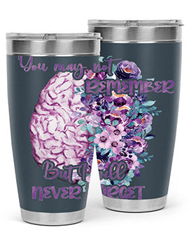 Brain Floral AlzheimerS Awareness 128#- alzheimers- Tumbler