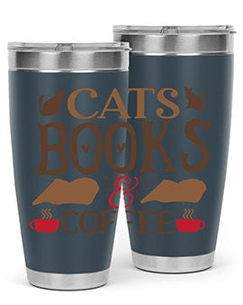 Cats Books Coffee Style 9#- cat- Tumbler