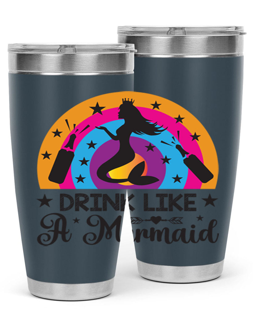 Drink like a mermaid 150#- mermaid- Tumbler