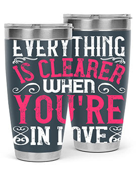 Everything is clearer when youre in love Style 48#- dog- Tumbler