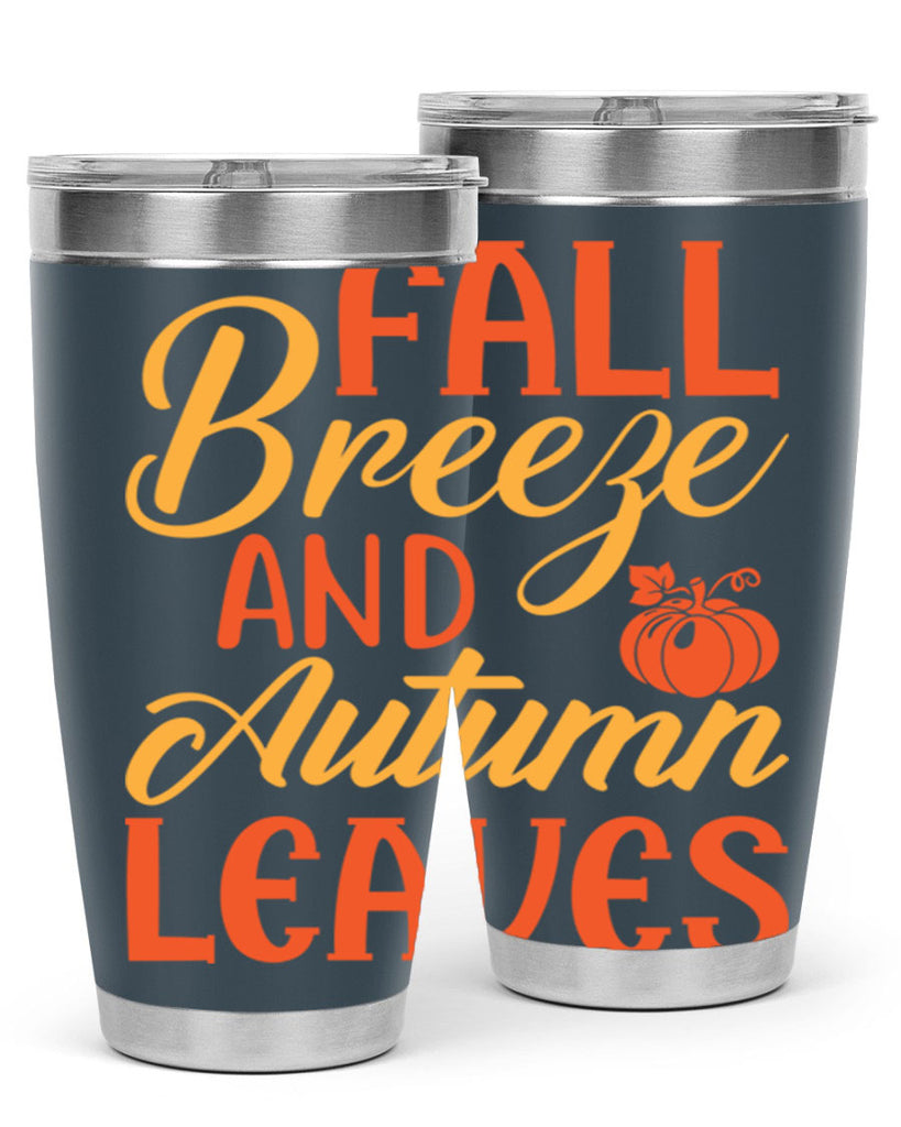 Fall Breeze and Autumn Leaves 92#- fall- Tumbler