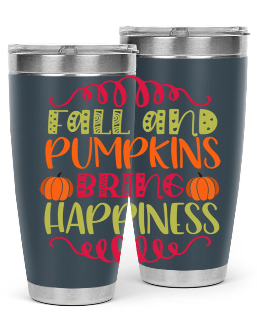 Fall and Pumpkins bring Happiness 86#- fall- Tumbler