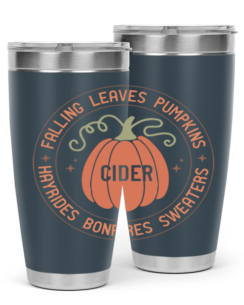 Falling Leaves Pumpkins Cider Hayrides Bonfires Sweaters 168#- fall- Tumbler