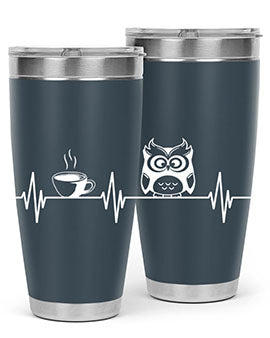 Funny Coffee Lover Night Owl A TurtleRabbit 5#- owl- Tumblers