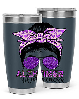 Girl Warrior Alzheimer Awareness 153#- alzheimers- Tumbler