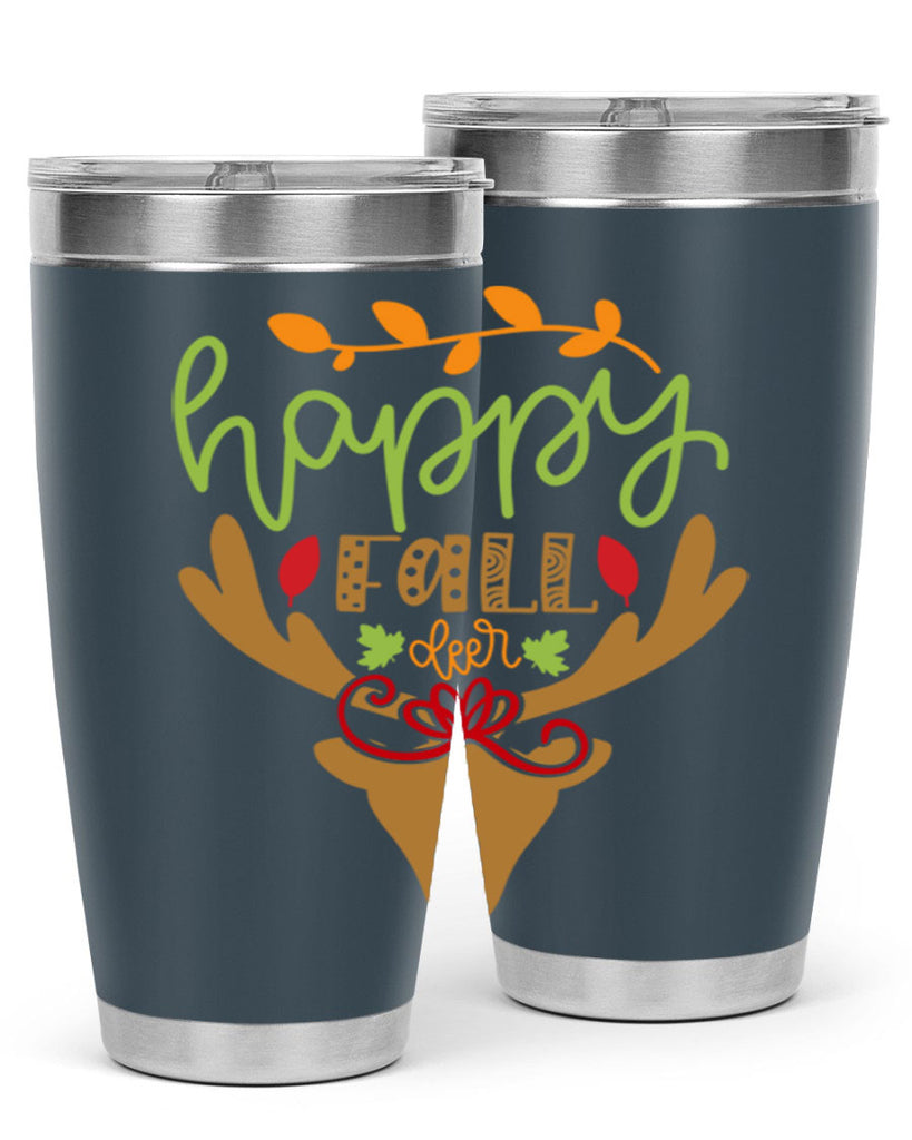 Happy Fall deer 219#- fall- Tumbler