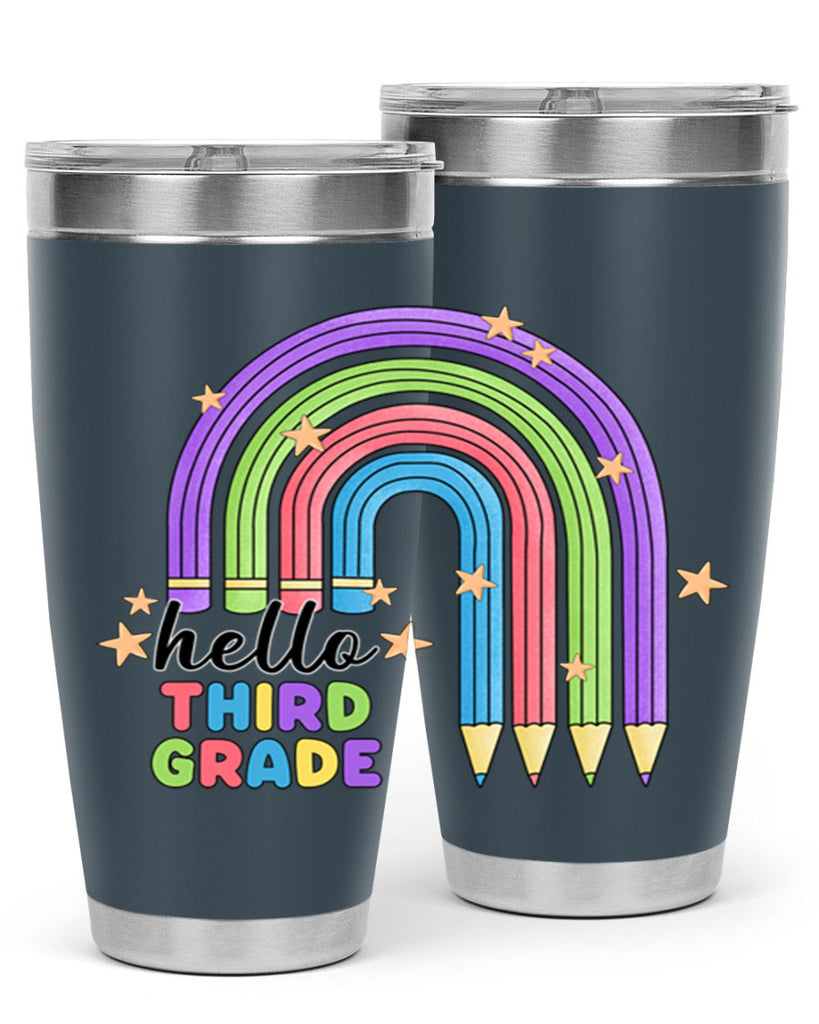 Hello 3rd Grade Pencil Rainbow 11#- 3rd grade- Tumbler