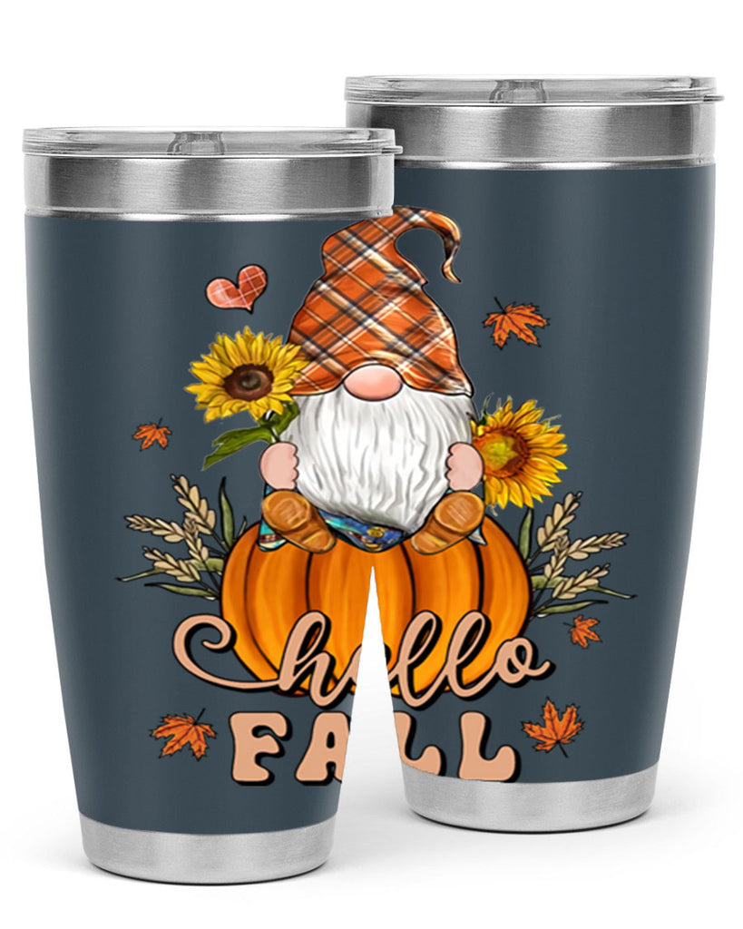 HelloFallAutumnGnome 298#- fall- Tumbler
