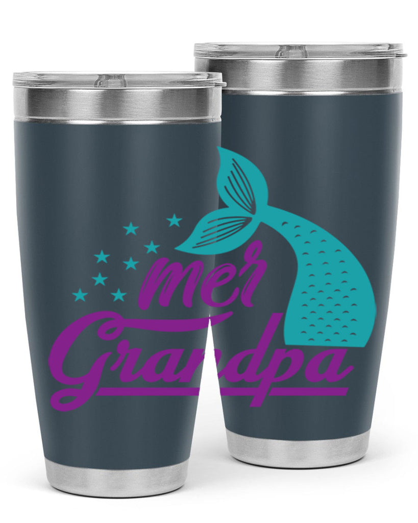 Mer Grandpa 329#- mermaid- Tumbler