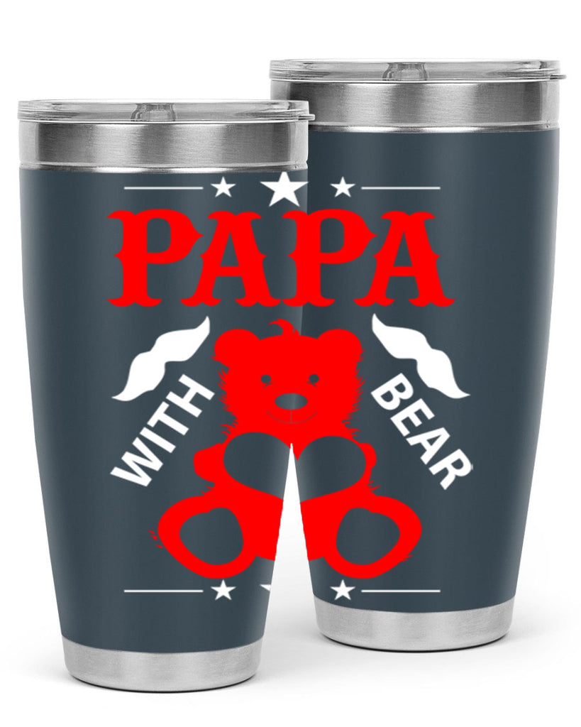 PAPA WITH BEAR 112#- grandpa - papa- Tumbler