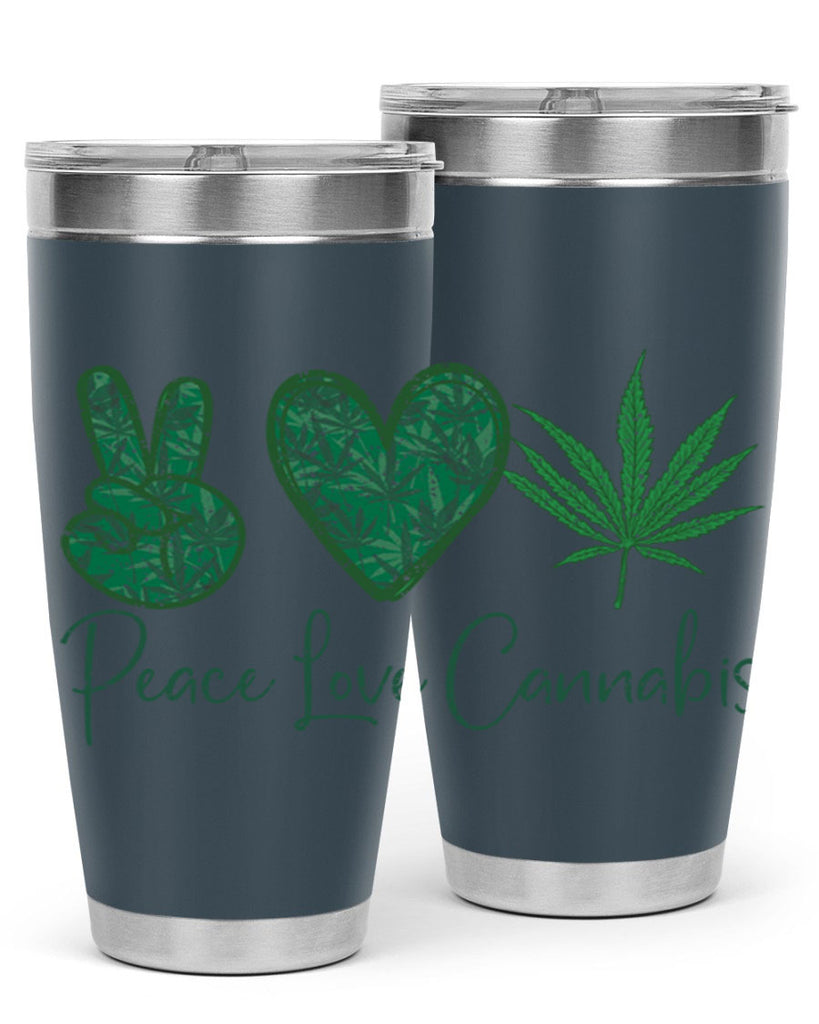 Peace Love Cannabis Sublimation 217#- marijuana- Tumbler