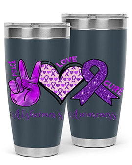 Peace Love Cure Alzheimer Awareness 205#- alzheimers- Tumbler