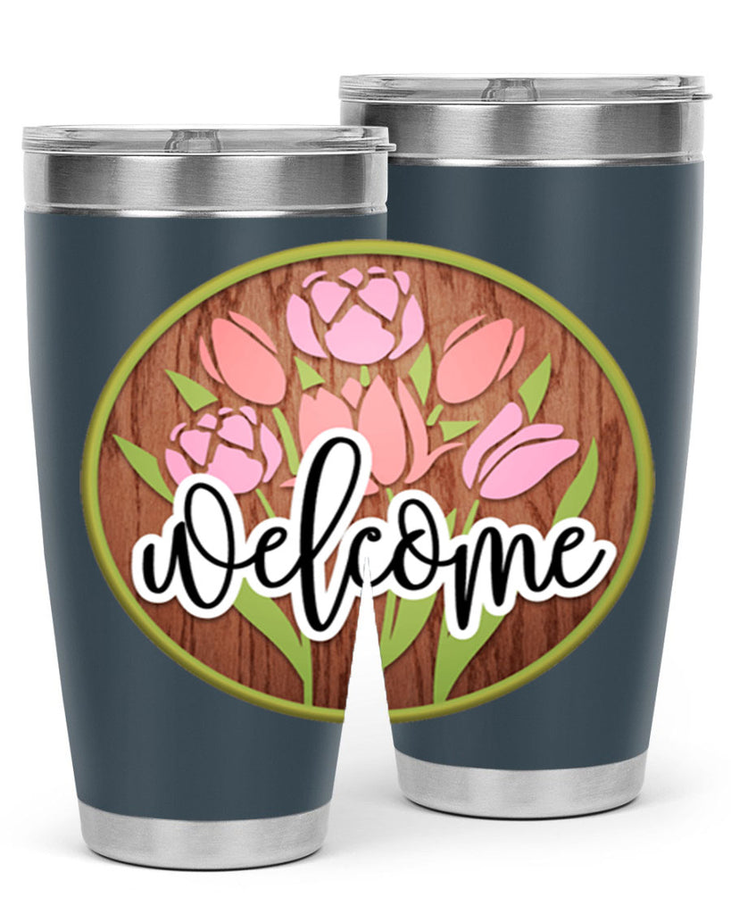 Welcome flowers bouquet Mockup570#- spring- Tumbler