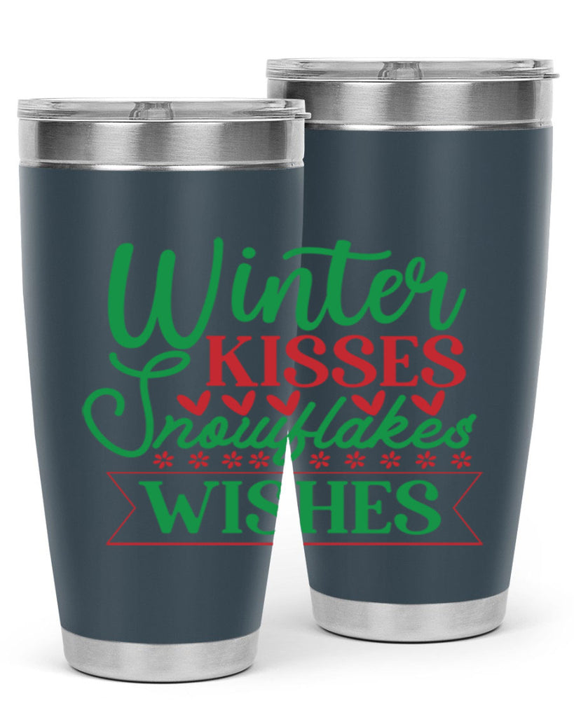 Winter Kisses Snowflakes Wishes 522#- winter- Tumbler