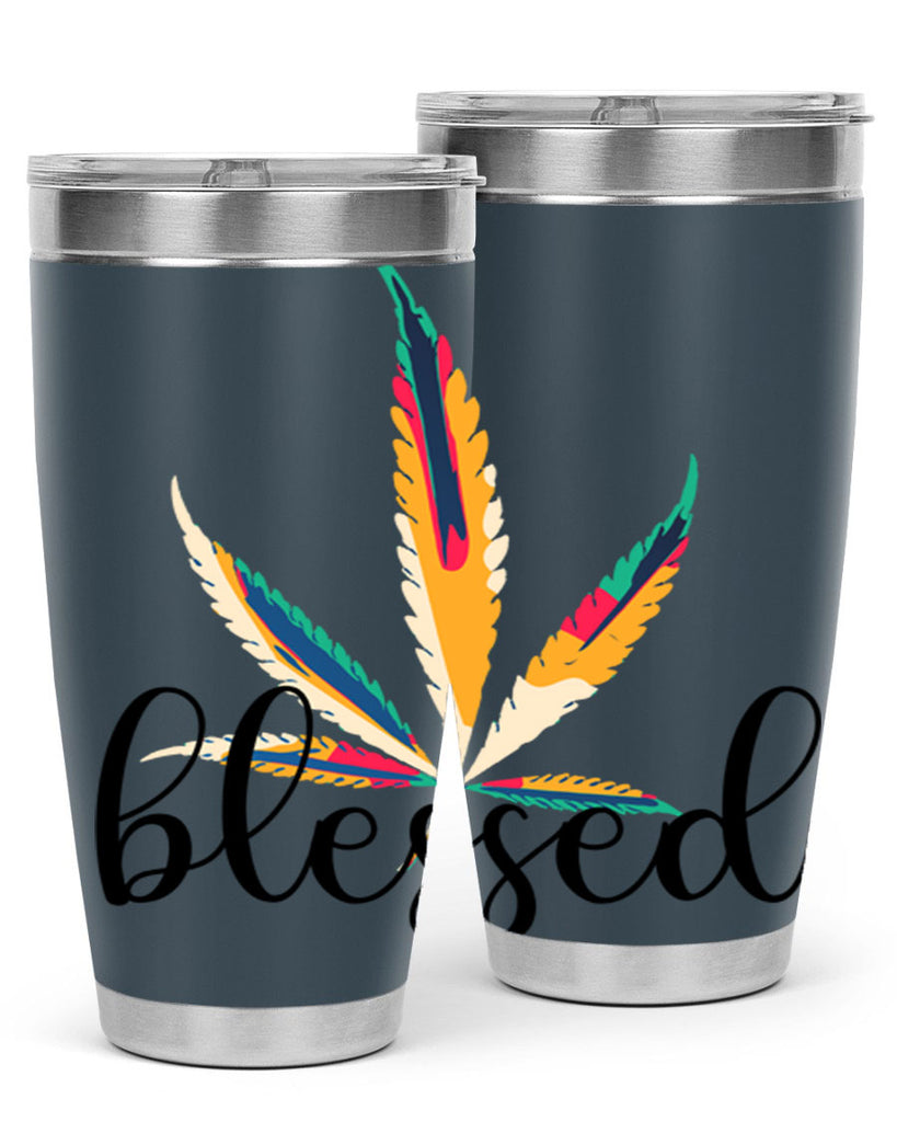 blessed colorful 19#- marijuana- Tumbler