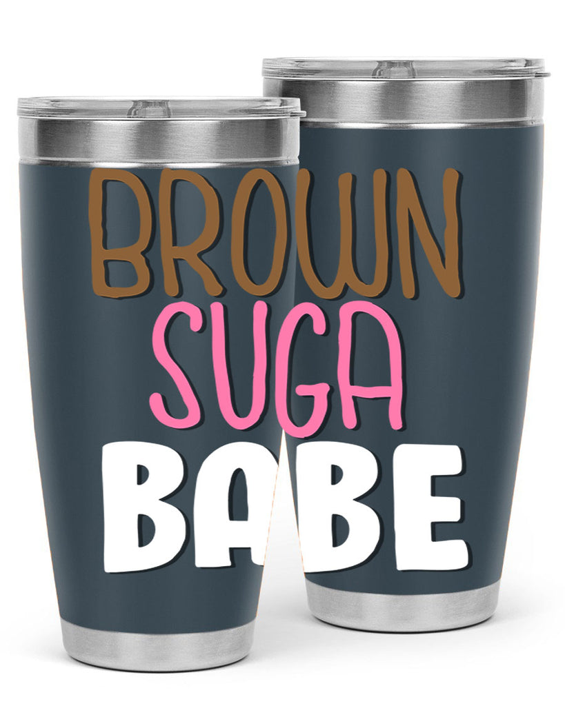 brown suga babe 190#- black words phrases- Cotton Tank