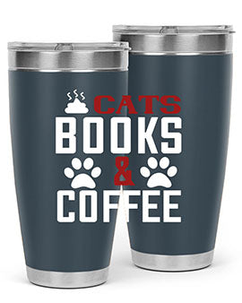 cats books and coffee Style 38#- cat- Tumbler