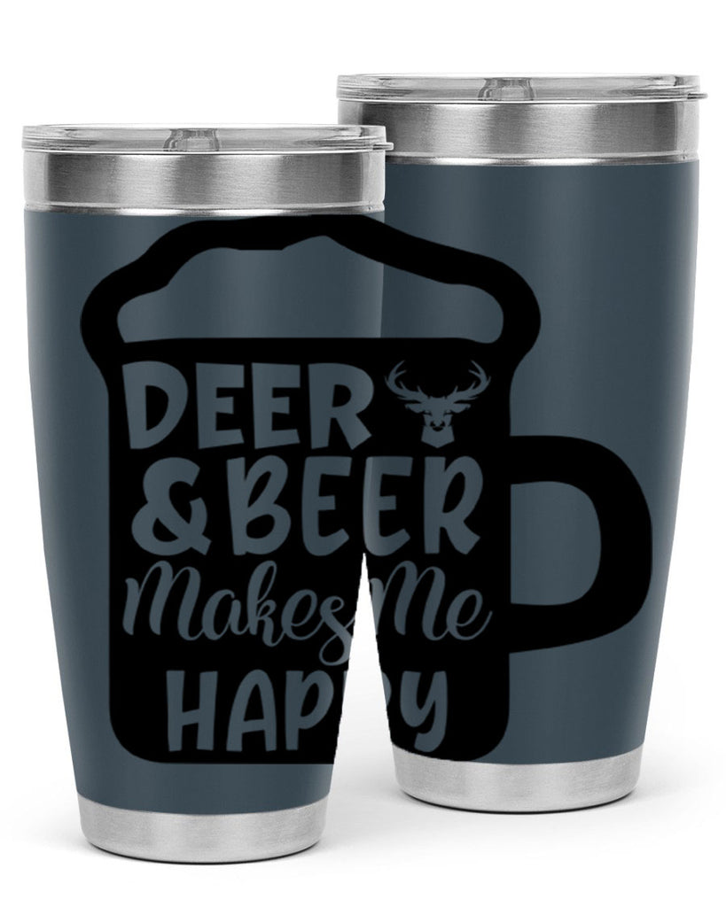 deer and beer makes me happy 17#- hunting- Tumbler