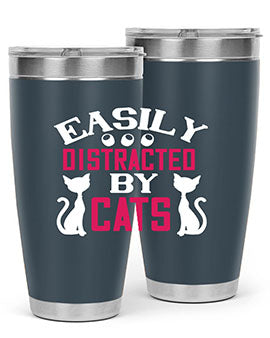 easily distracted by cats Style 46#- cat- Tumbler