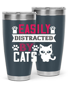 easily distracted by cats Style 47#- cat- Tumbler
