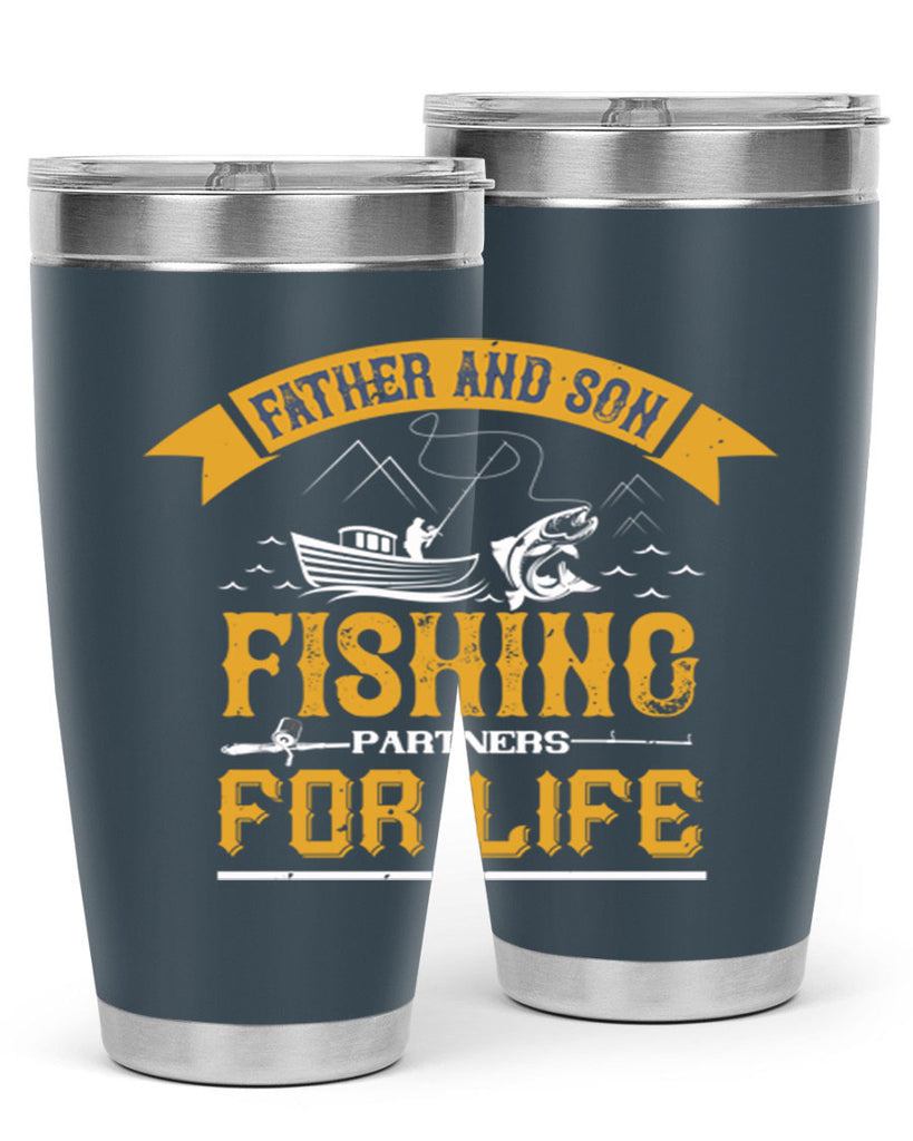 father and son fishing partners for life 158#- fishing- Tumbler