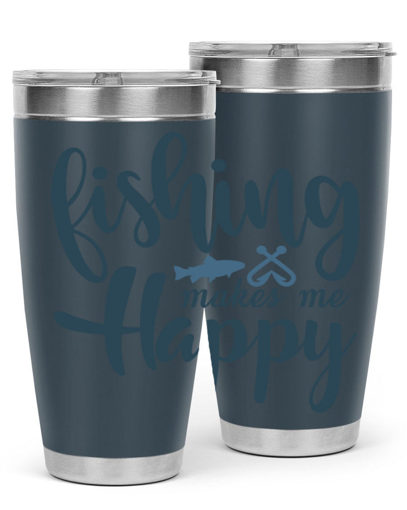 fishing makes me happy 136#- fishing- Tumbler