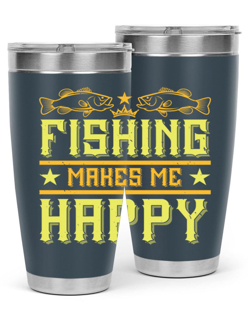 fishing makes me happy 266#- fishing- Tumbler