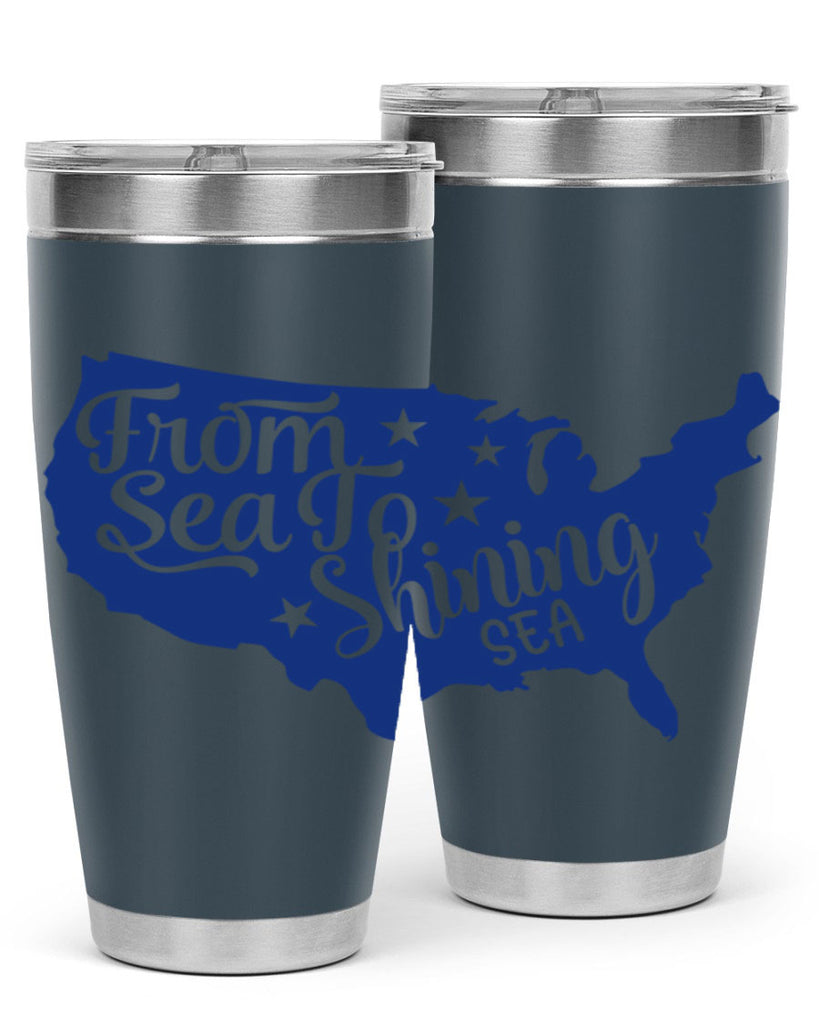 from sea to shining sea Style 52#- Fourt Of July- Tumbler