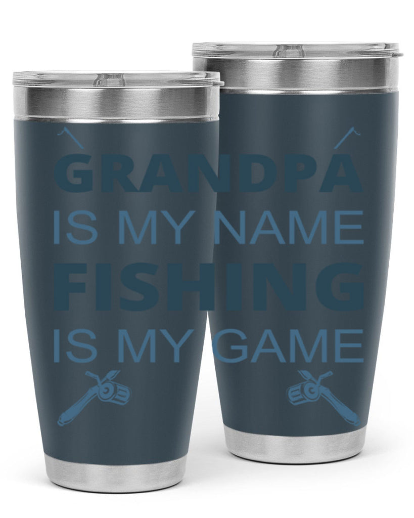 grandpa is my name 124#- fishing- Tumbler