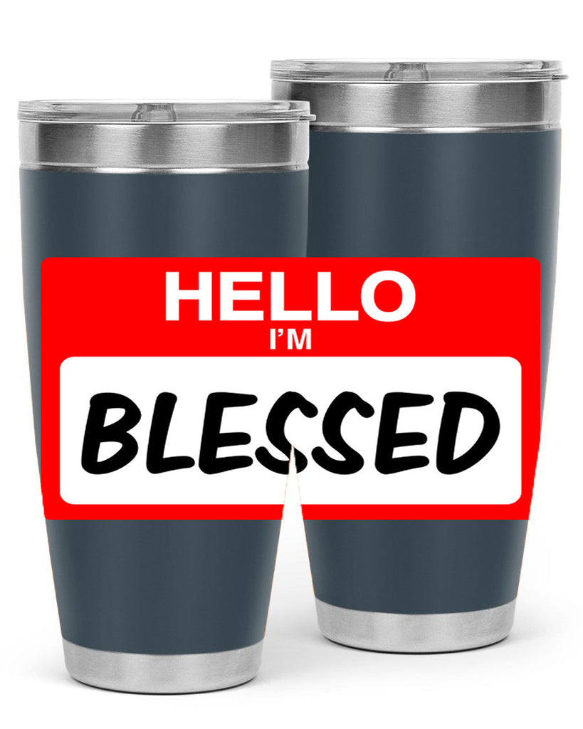 hello im blessed 133#- black words phrases- Cotton Tank