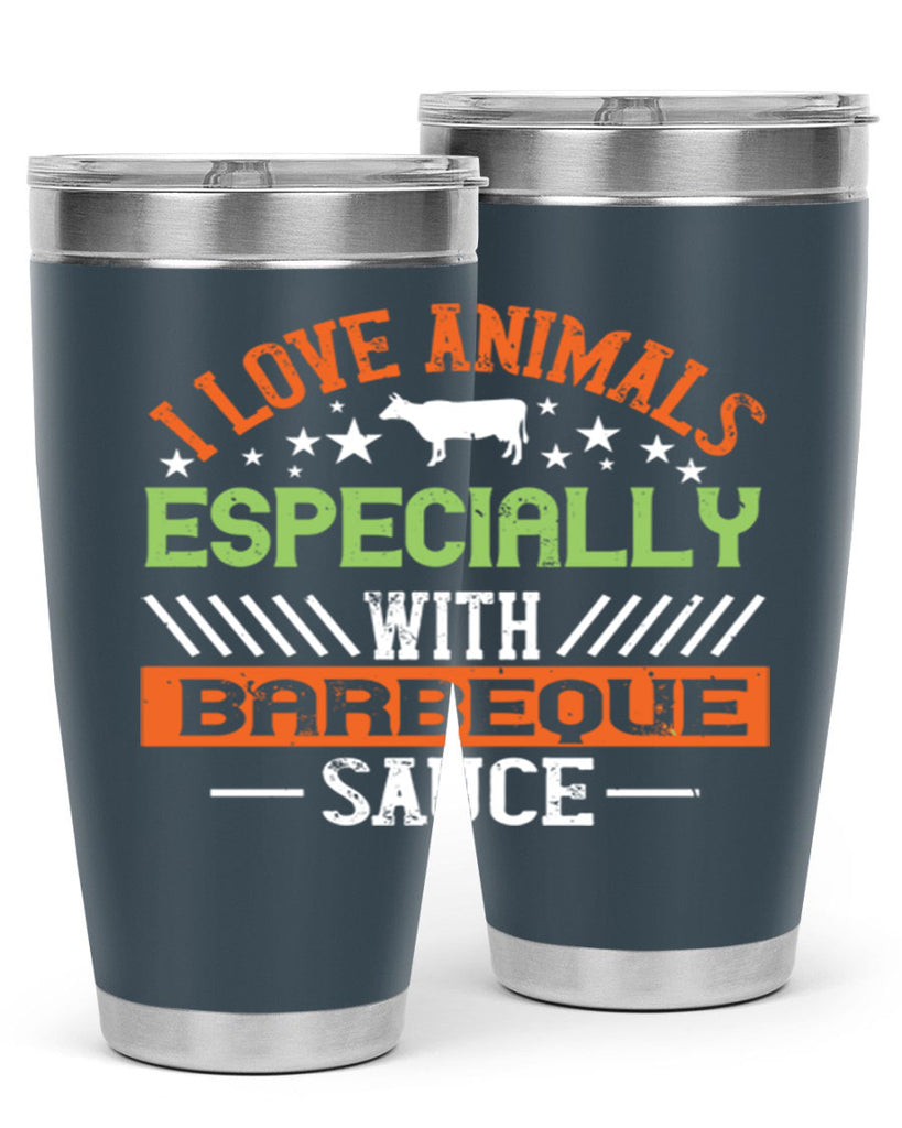 i love animals especially with barbeque sauce 130#- vegan- Tumbler