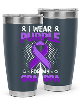 i wear purple for grandpa 172#- alzheimers- Tumbler