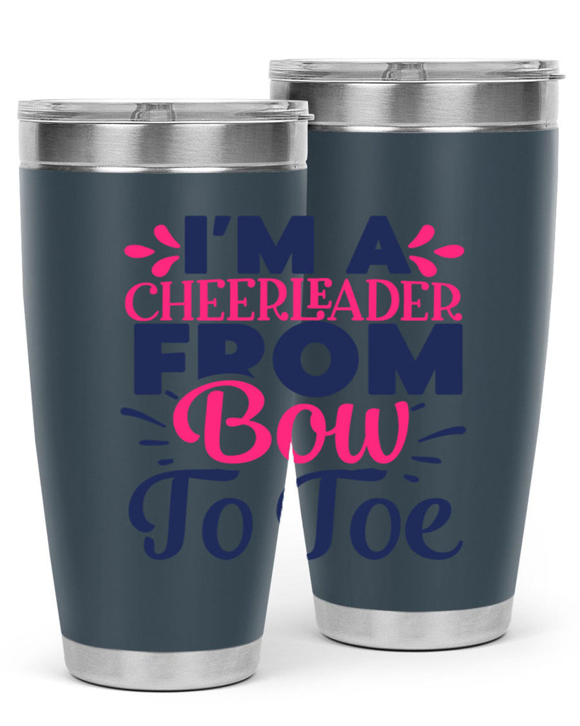 im a cheerleader bow to toe 1741#- cheer- Tumbler