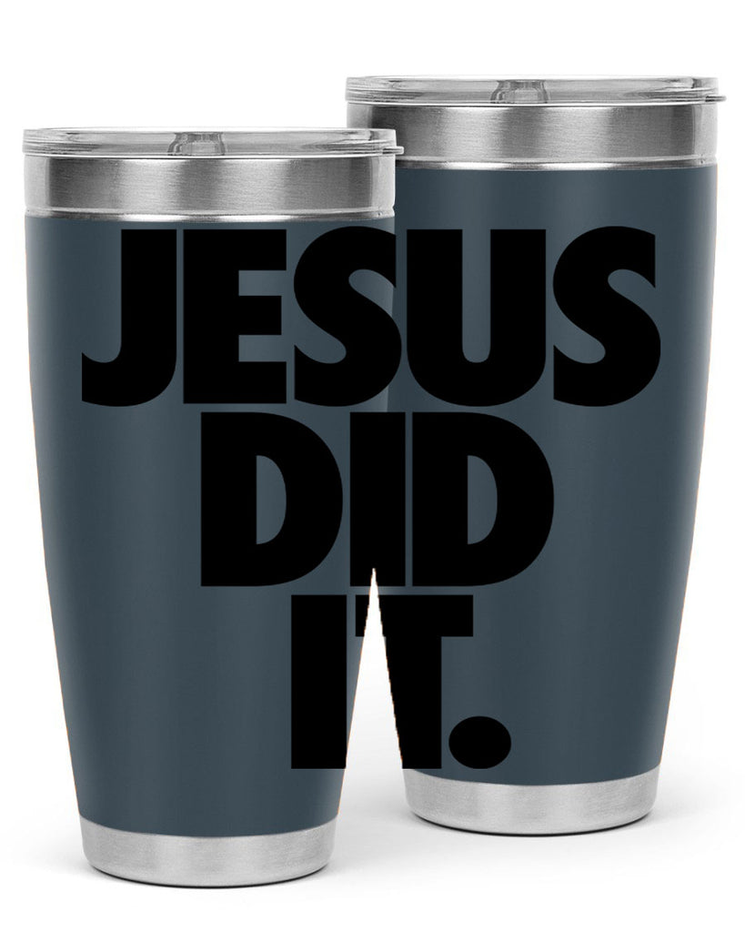 jesus did it 102#- black words phrases- Cotton Tank